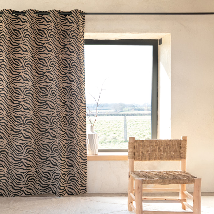 Rideau jacquard zèbre - Noir