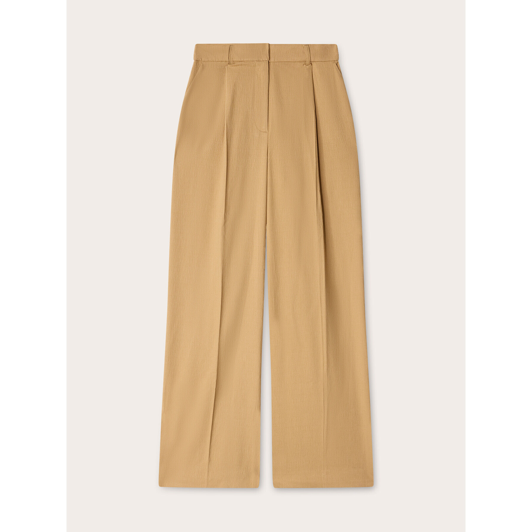 Motivi - Pantalones fluidos anchos con pliegues - Beige