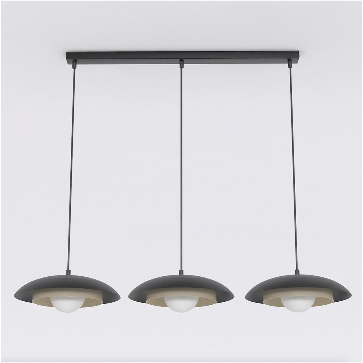 Lampada a sospensione SKIN con struttura in acciaio moka e nero
