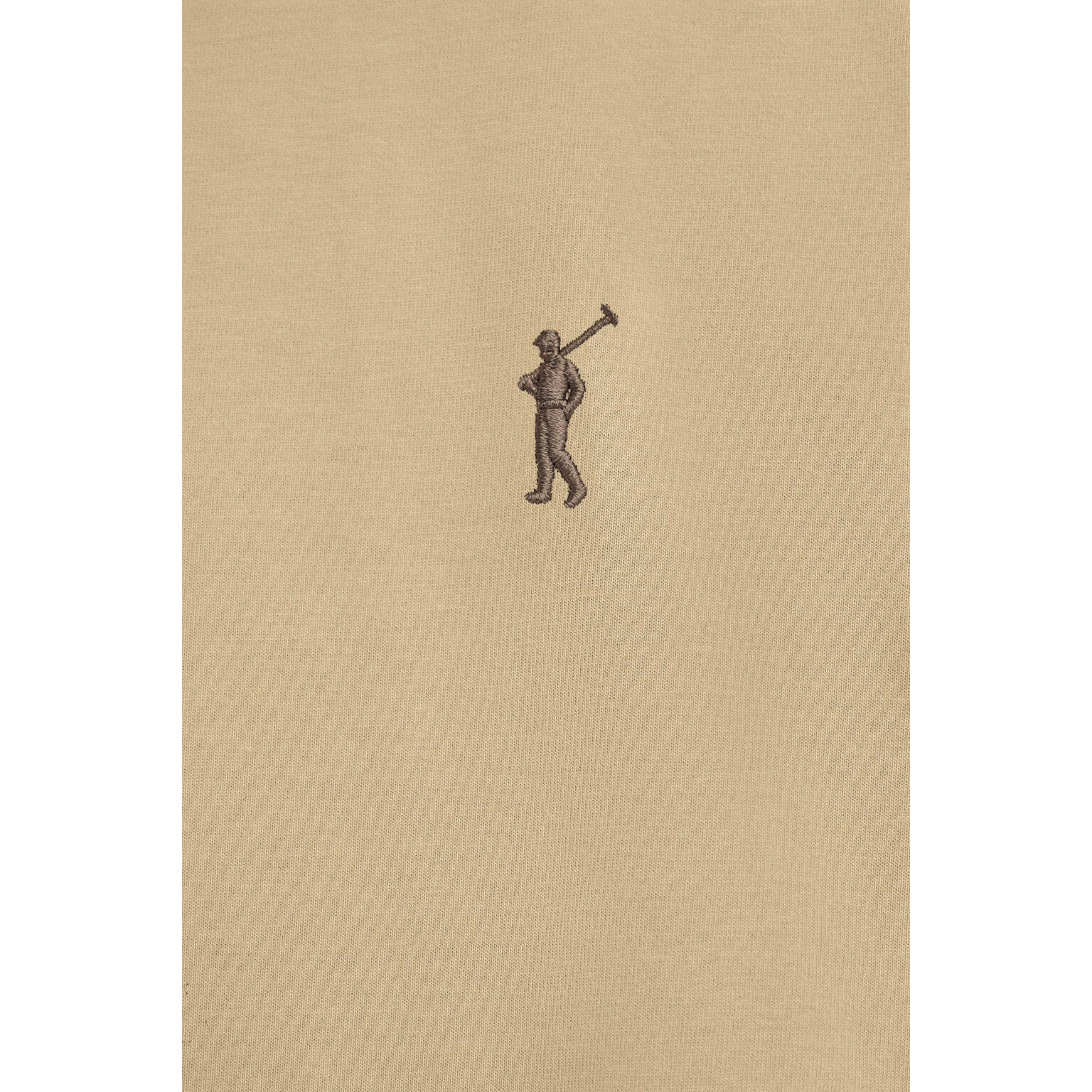 Camiseta marrón claro con cuello redondo y bordado Rigby Go