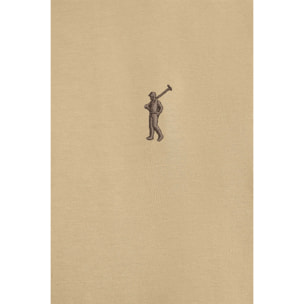 Camiseta marrón claro con cuello redondo y bordado Rigby Go