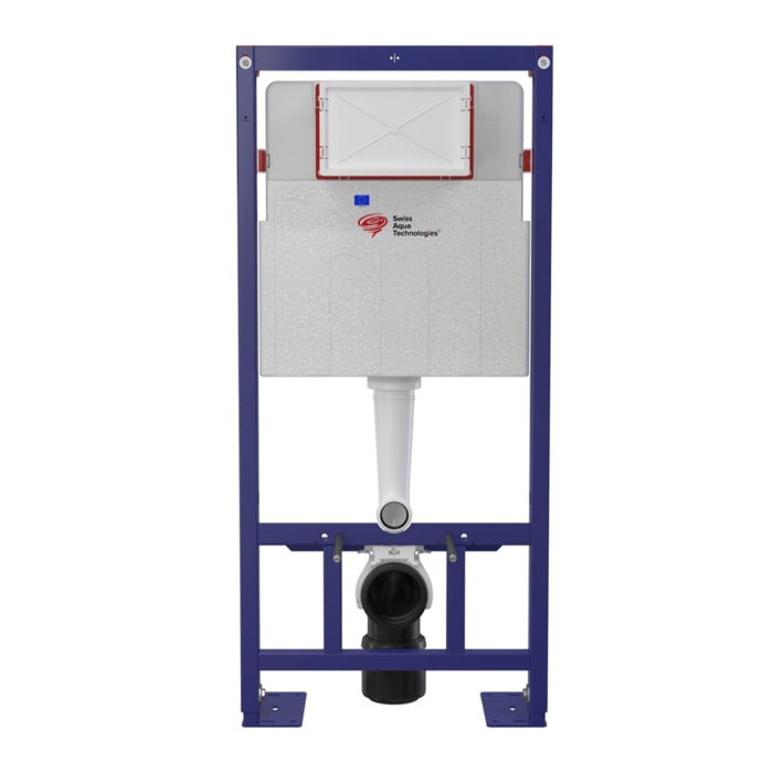 Pack WC Bâti-support Autoportant + WC sans bride SAT Delano + Abattant SoftClose + Plaque Blanche (SMART-Delano-4)