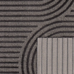 SANTORINI - Tapis d'intérieur/extérieur à motifs en relief géométrique - Noir
