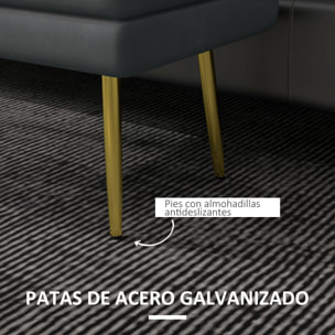 Baúl de Almacenaje para Dormitorio 30L Puff Almacenaje Tapizado en Terciopelo Banco de Almacenaje Desmontable con Patas de Acero para Entrada Salón 79,5x37,5x43 cm Gris Oscuro