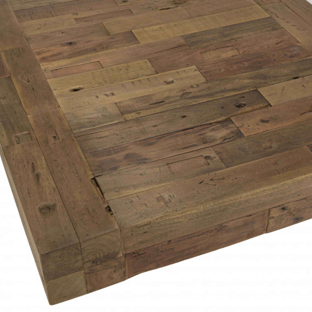 LEONCE - Table basse carrée bois massif marron