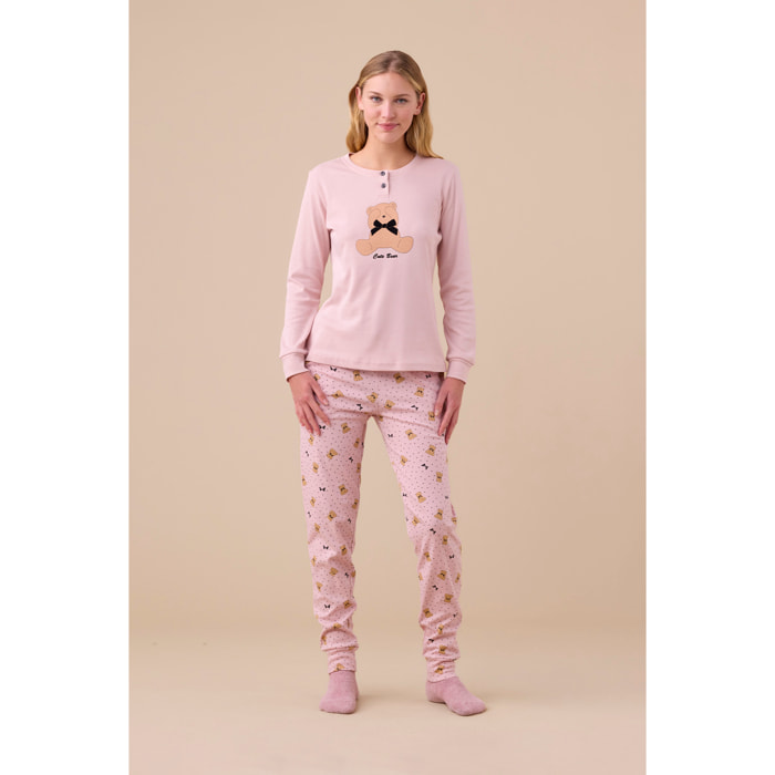 Pigiama donna invernale in caldo cotone articolo orso. Noidinotte