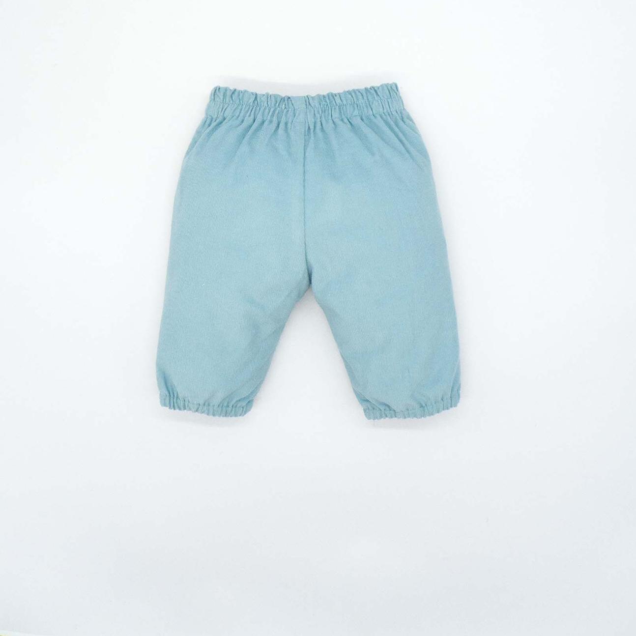 Pantalón con gomitas pana azul