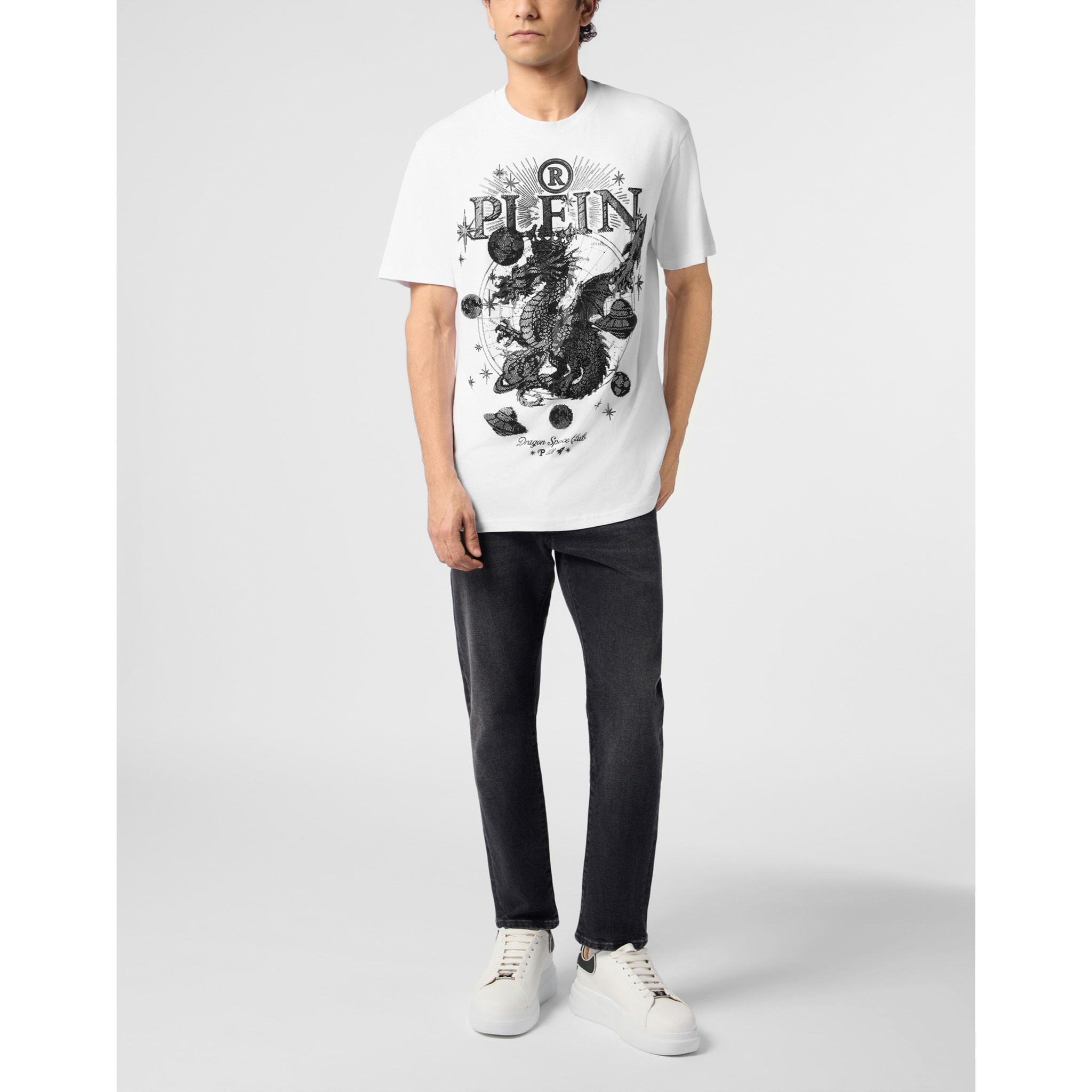 PHILIPP PLEIN Camiseta de cuello redondo y manga corta DRAGON
