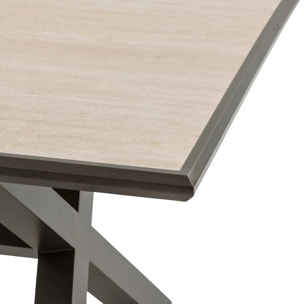 Table de jardin "Axiome" praline & marron 8 places en aluminium