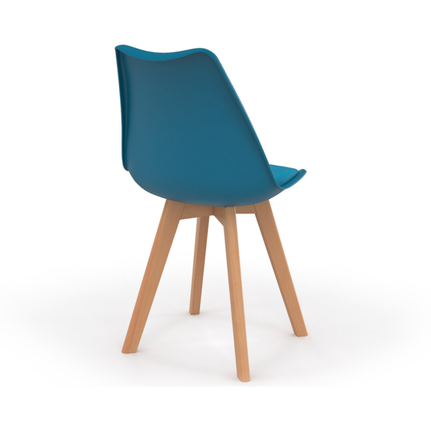 Chaises Nordia bleu canard pieds bois - lot de 2