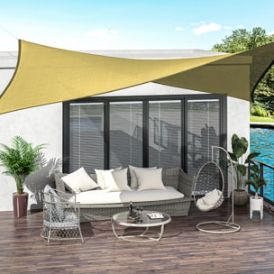 Toldo Vela de Sombra Rectangular 6x4 m Toldo de Terraza Protección Rayos UV para Exterior Patio Jardín Beige