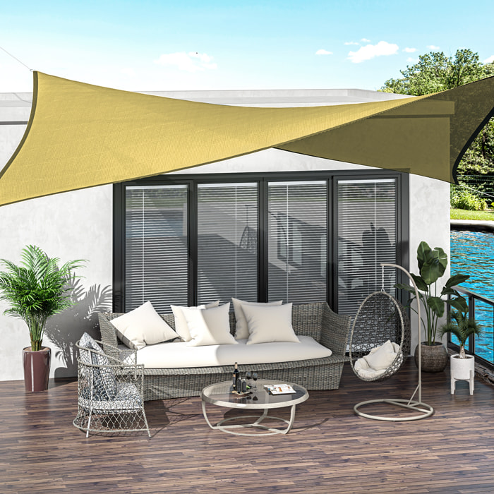Toldo Vela de Sombra Rectangular 6x4 m Toldo de Terraza Protección Rayos UV para Exterior Patio Jardín Beige