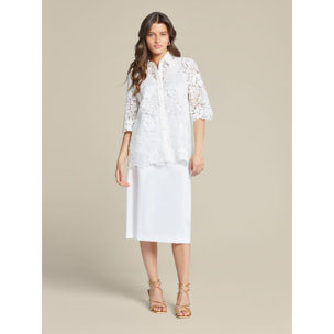 Elena Mirò - Camisa de macramé - Blanco