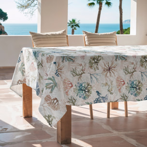 Nappe imprimée anti-tâches DIANI BLANC