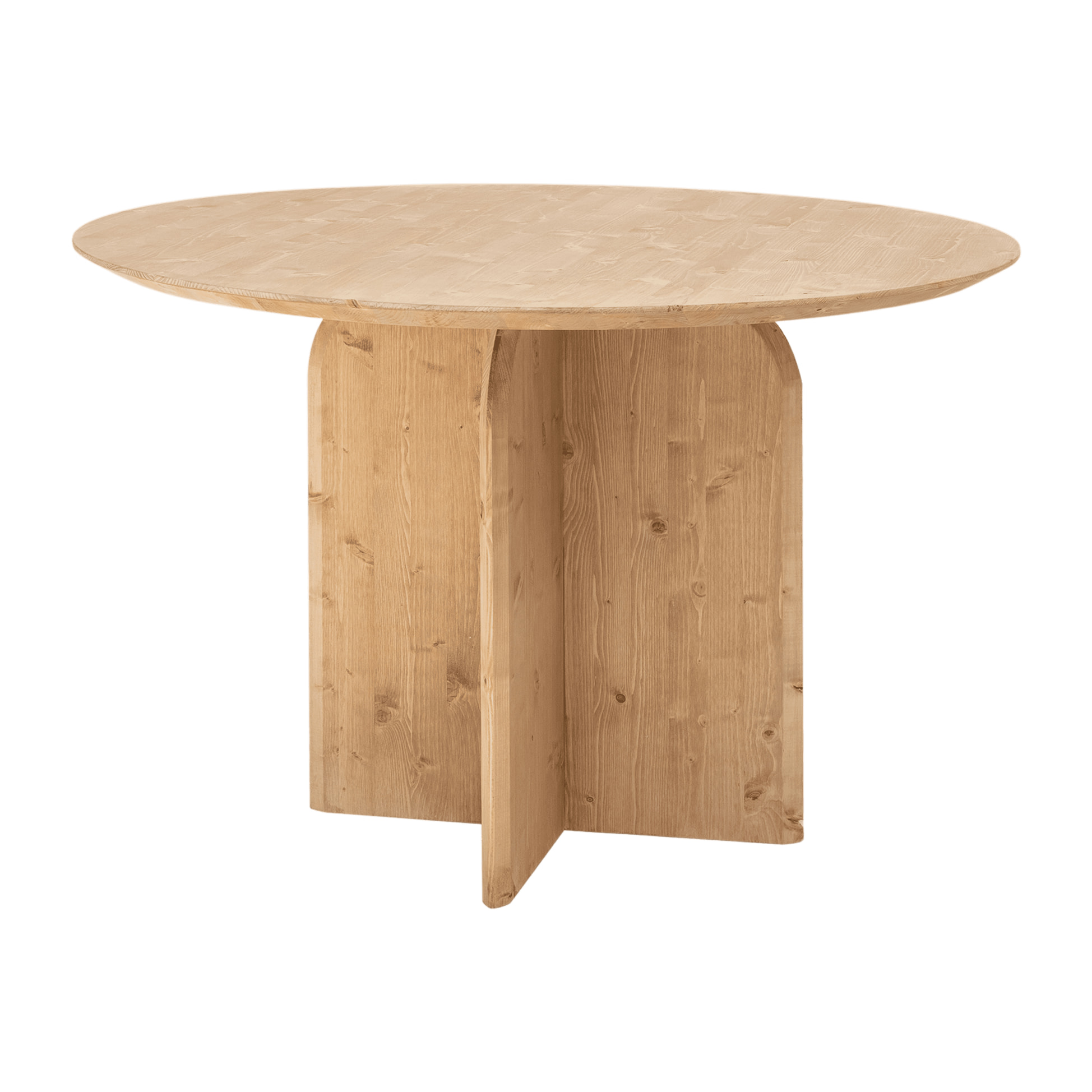 Table à manger ronde en bois massif de chêne moyen de 110 cm Hauteur: 75.2 Longueur: 110 Largeur: 110