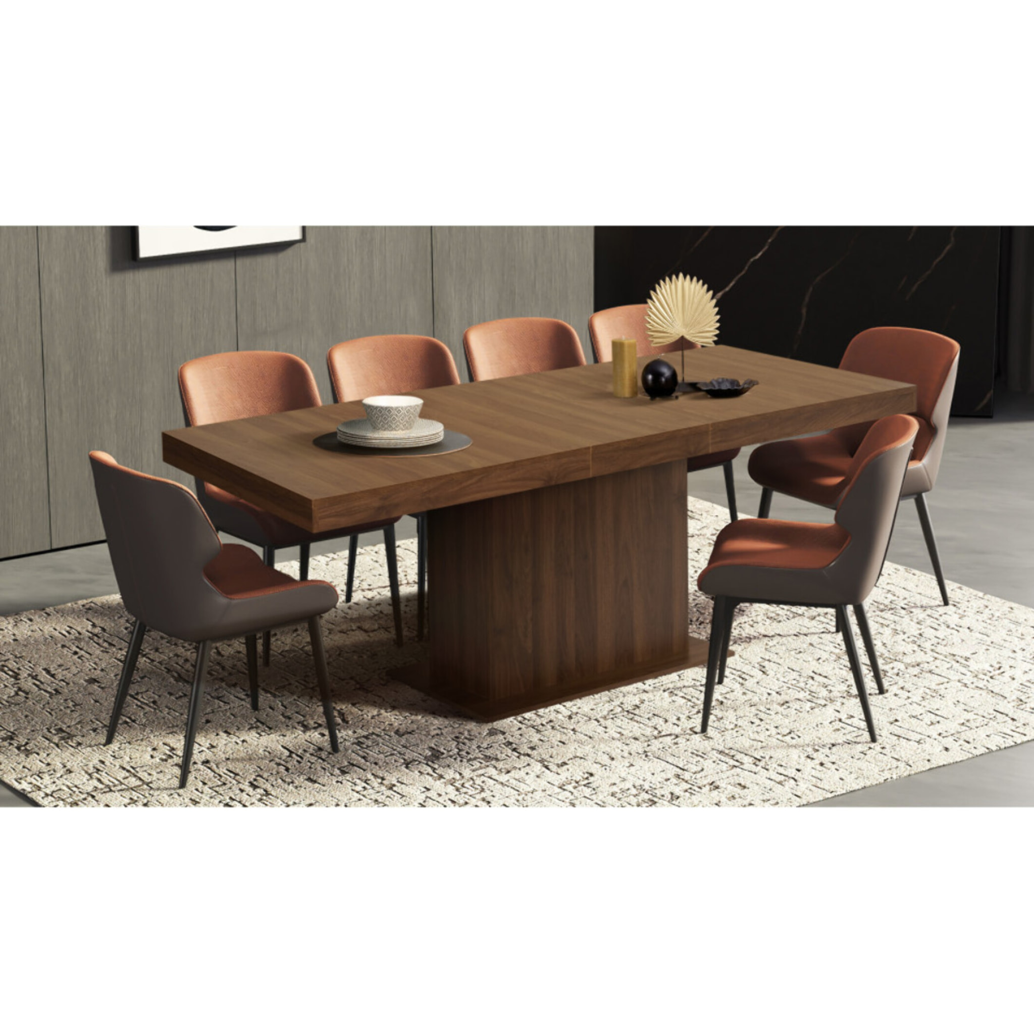 Tables à manger extensibles Tania - Bois noyer