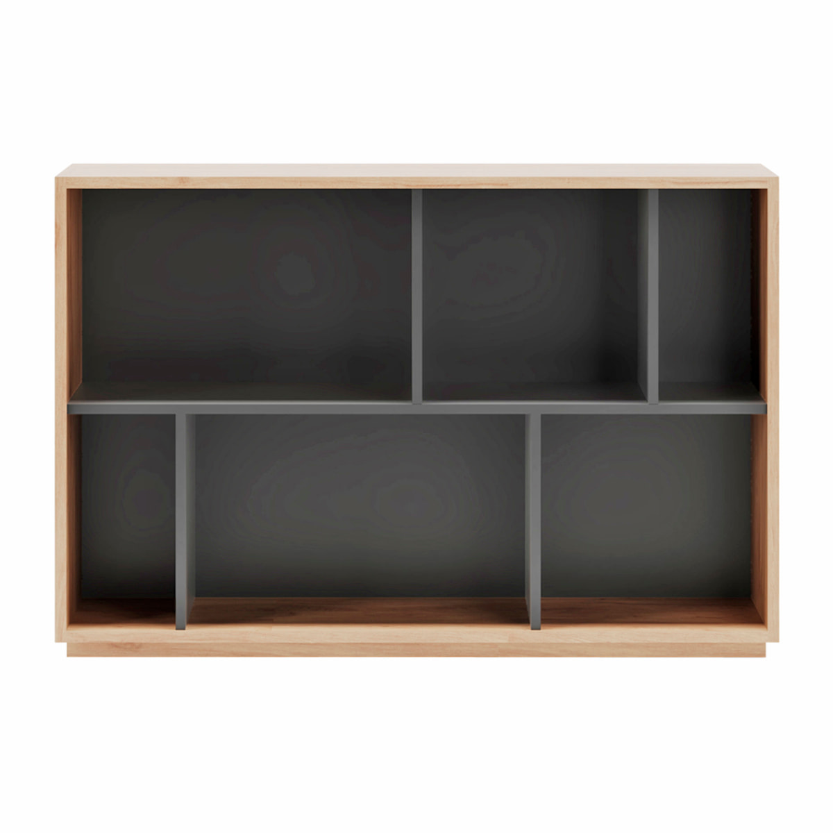 Estantería librería Nack melamina roble-grafito 80x119x32 cm