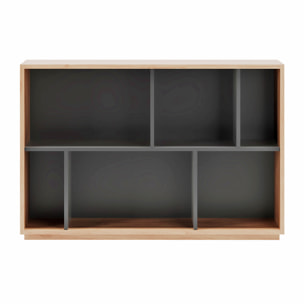 Estantería librería Nack melamina roble-grafito 80x119x32 cm