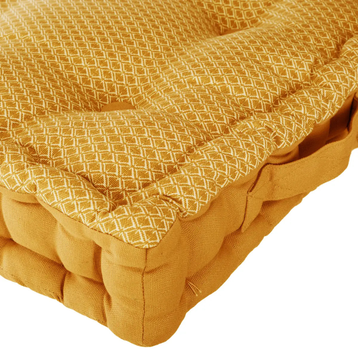 Coussin de sol "Otto" - coton - jaune moutarde 40x40 cm