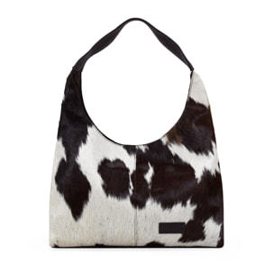 Bolso de hombro de piel con pelo efecto vaca