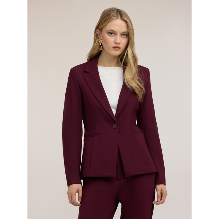 Motivi - Blazer monopetto in punto milano - Bordeaux