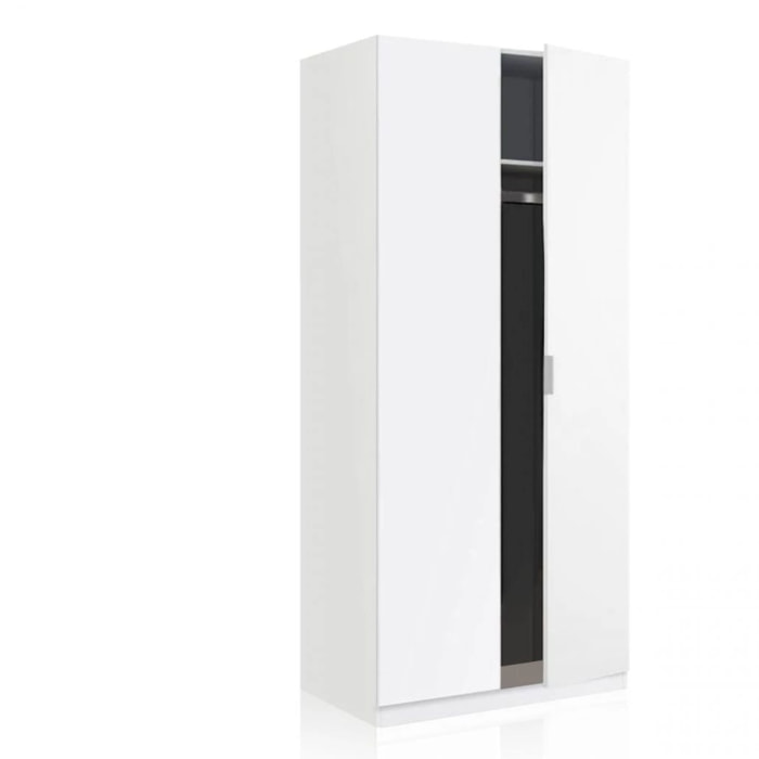 Armario de 2 puertas y diseño práctico en blanco 81x180 cm Astra Blanco
