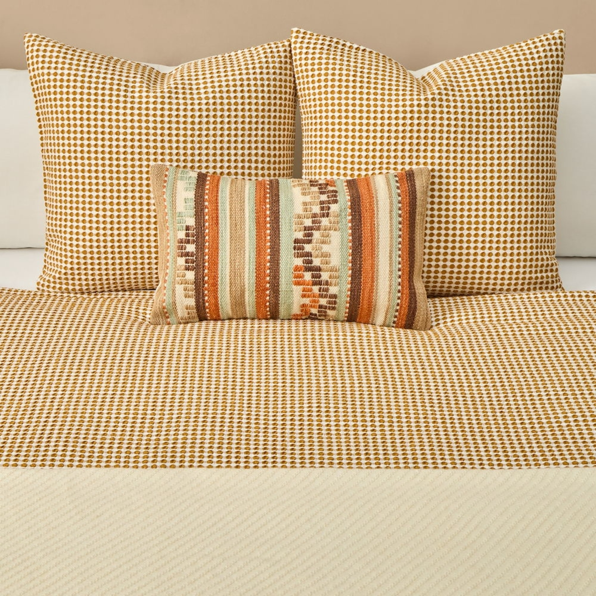 Funda nórdica tejido gofrado Fotex color amarillo ocre 100% Algodón