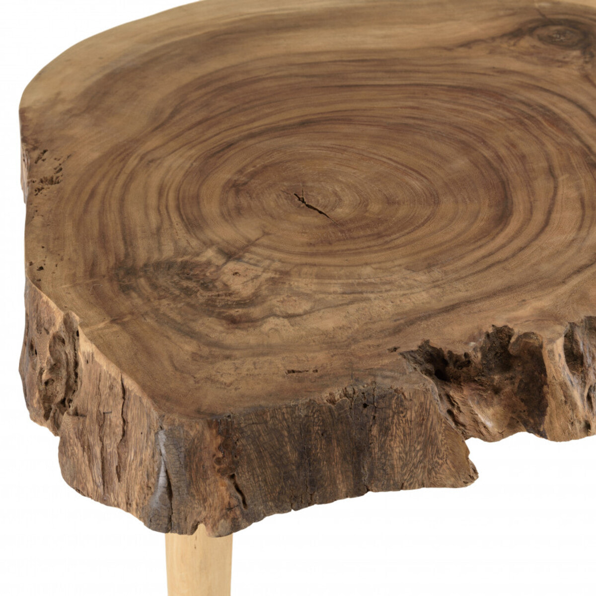 WILL - Table basse forme naturelle en branches de teck