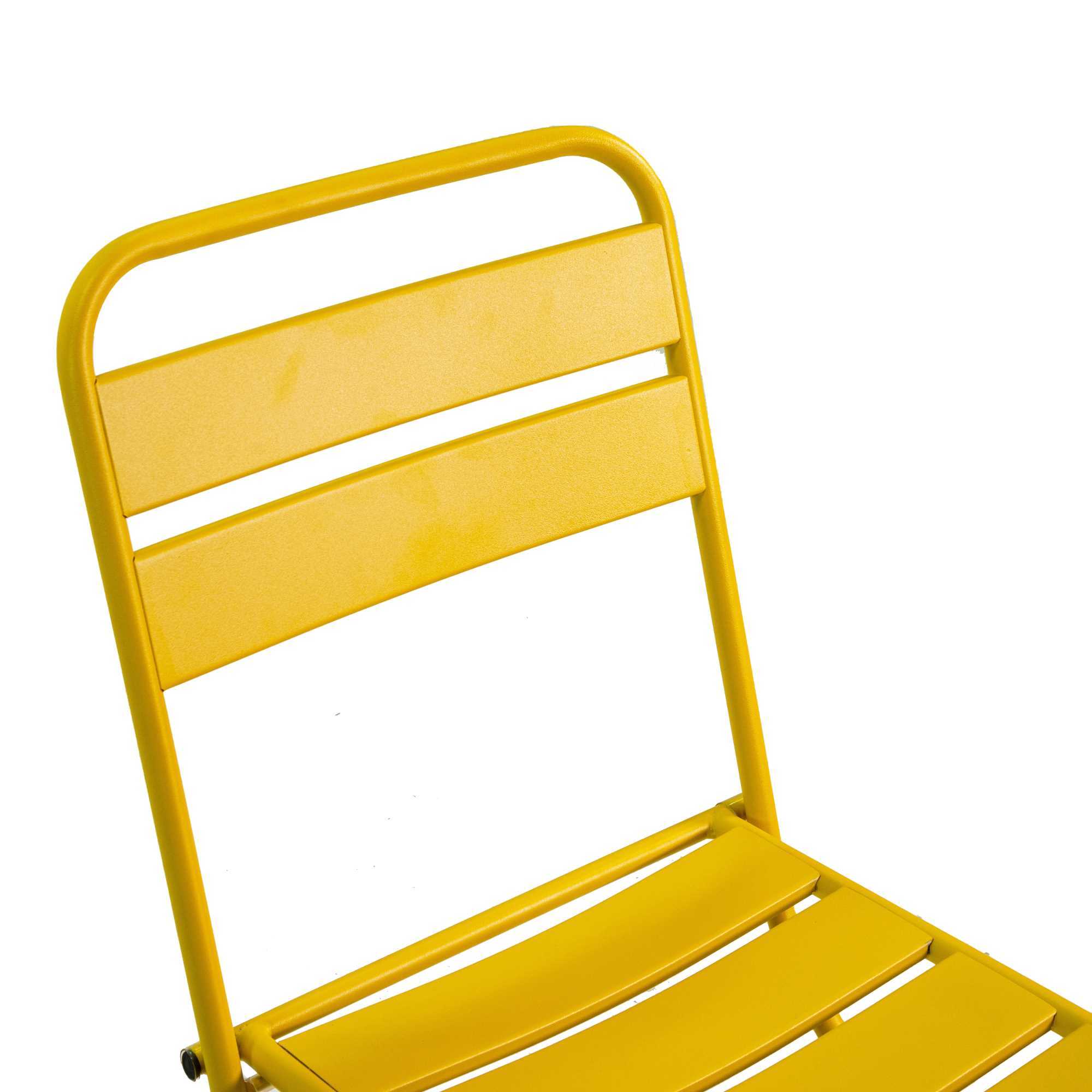 Sedia Rovigo Vacchetti in metallo pieghevole giallo cm44x53h45/86
