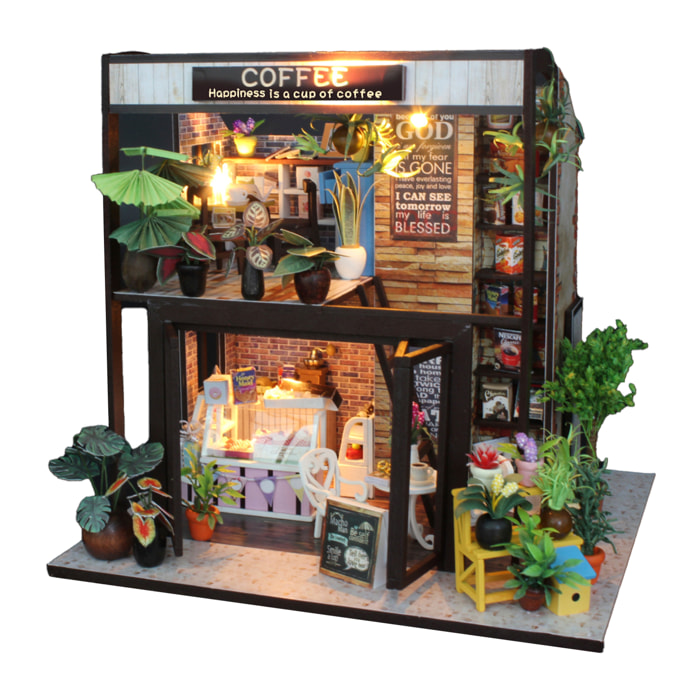 Café Viaje en el Tiempo. Maqueta 3D realista con gran detalle y luces led.