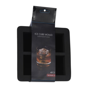 Bandeja de cubitos de hielo gris de tpe para bebidas frías capacidad para 4 cubitos 16x16x6cm