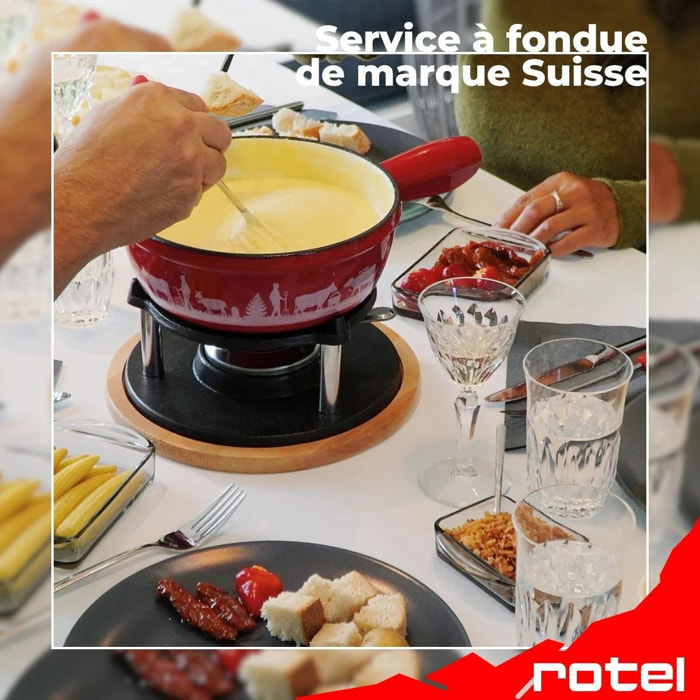 Service à fondue au fromage 6 personnes Rotel Swiss Tradition