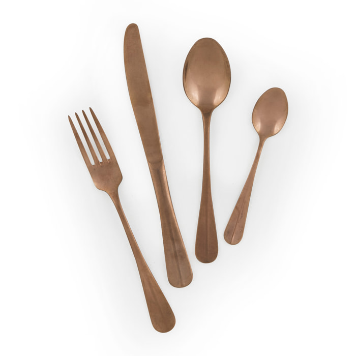 Set de 24 couverts Excélsa Vintage en acier inox, cuivré