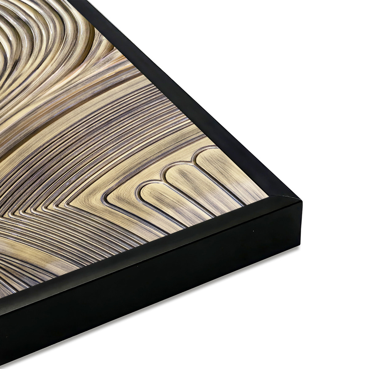 Affiche encadrée motif abstrait cercles design gris Affiche + cadre en métal - Noir