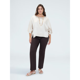 Fiorella Rubino - Pantaloni Regular in cotone stretch - Marrone