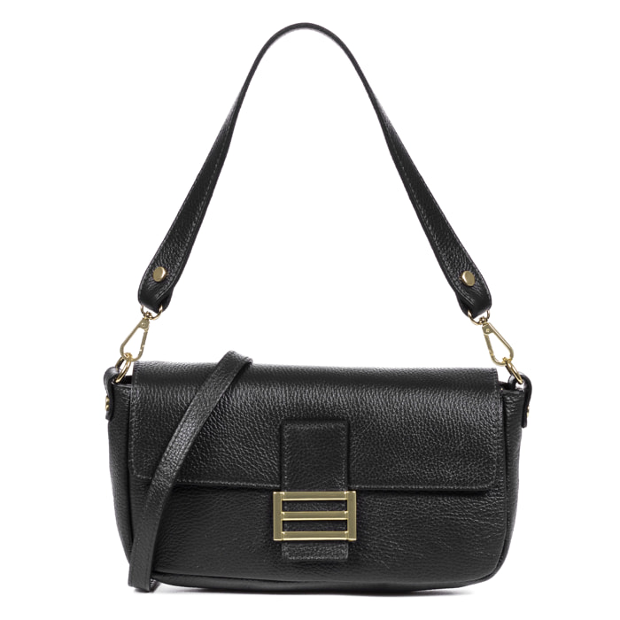 Alluvioni borsa a mano e borsa a tracolla donna. Pelle autentica finitura Dollaro.