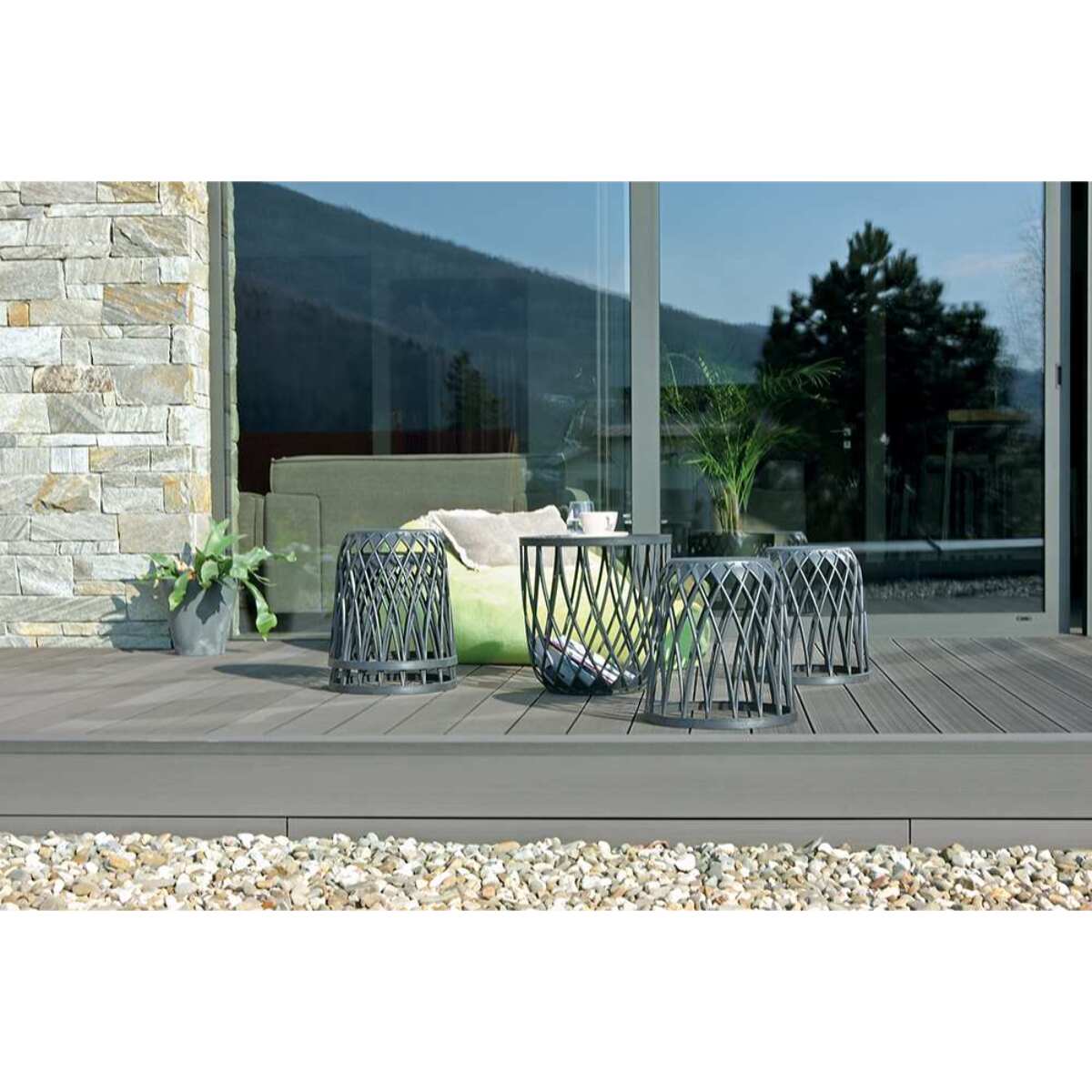 Cesta multifuncional 35l prosperplast uniqubo de plastico en color piedra gris 39 (largo) x 39 (ancho) x 40 (alto) cm
