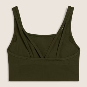 Top sportivo seamless supporto medio con inserti a costine