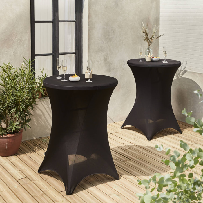 Lot de 2 housses – GALA – Housses pour mange-debout Ø80cm. polyester. noir