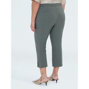 Fiorella Rubino - Pantaloni Kick Flare in tessuto stretch - Verde militare