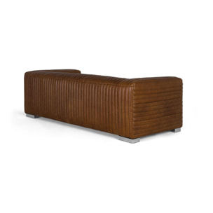 Sofá de Piel 220 Cm Estilo Contemporáneo Moderno