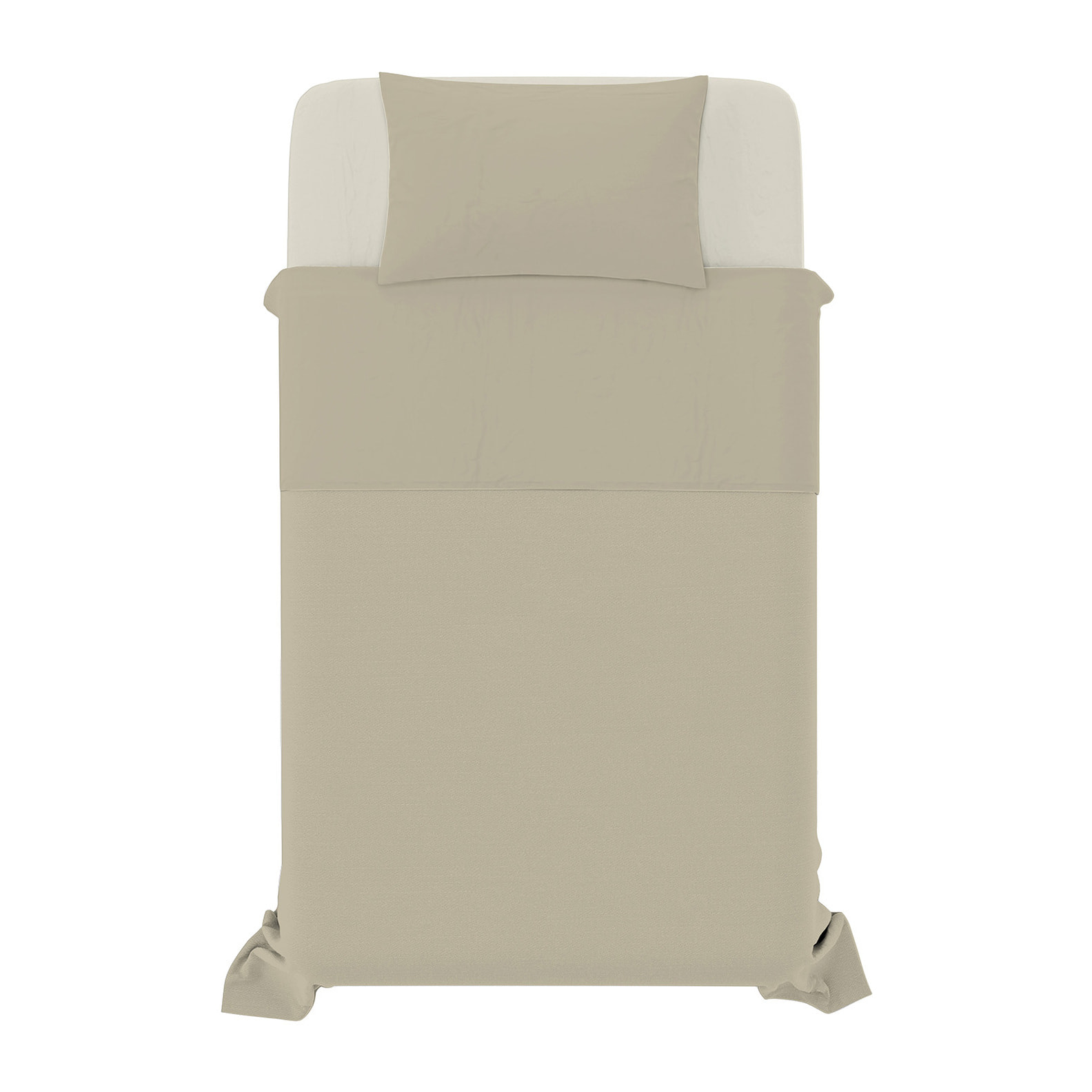 COMPLETO LETTO NATURAL COLOR, 100% COTONE - PIAZZA E MEZZA