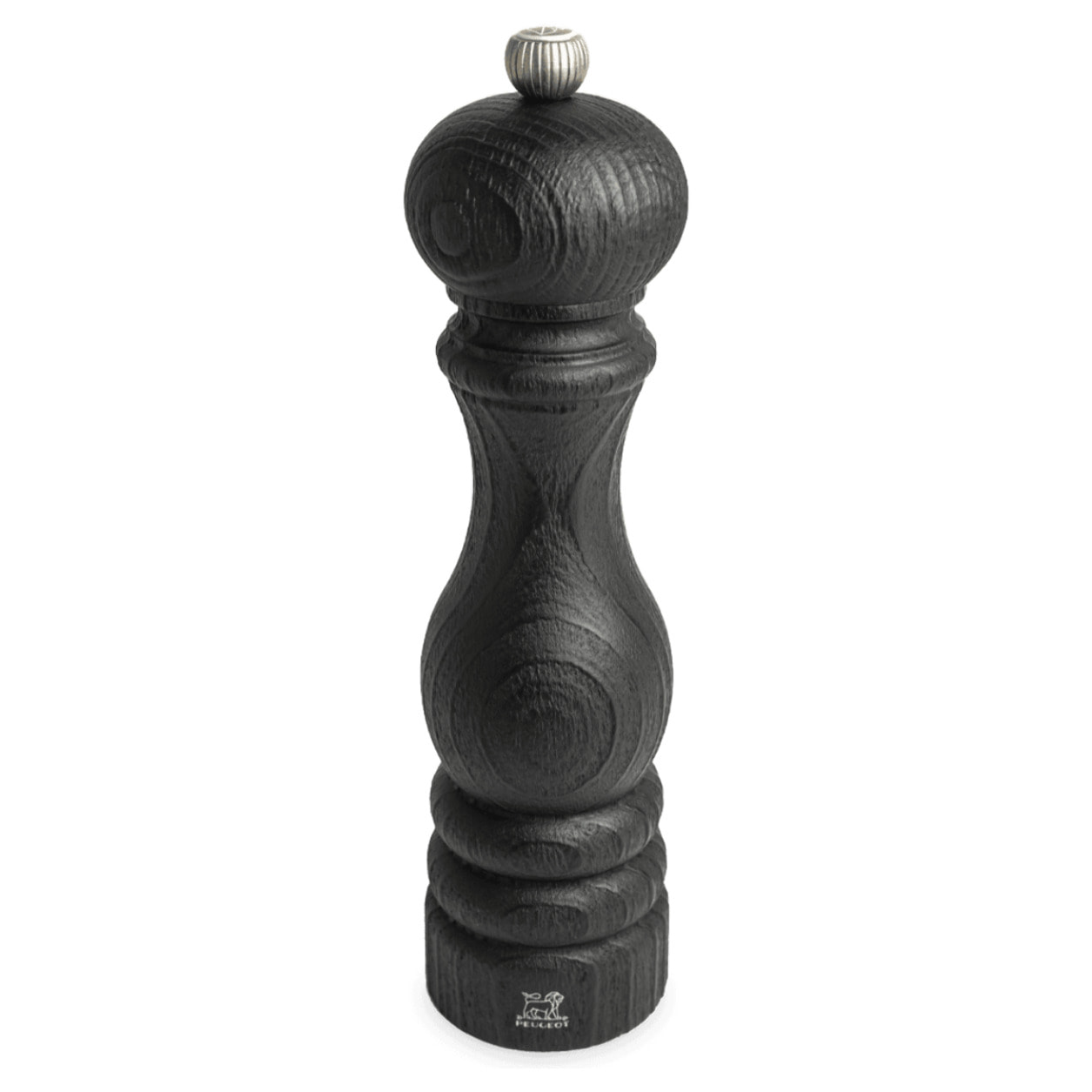 Moulin à sel manuel en bois upcyclé, noir, 22 cm - 9in Paris Nature Black