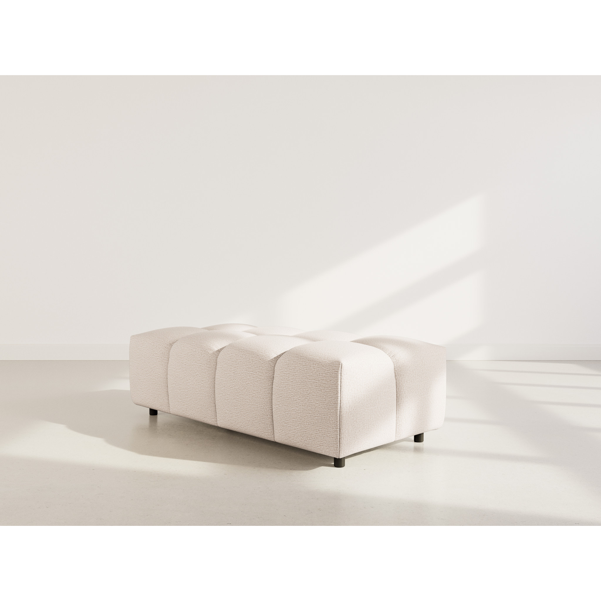 Adelaide - pouf en tissu texturé - Beige