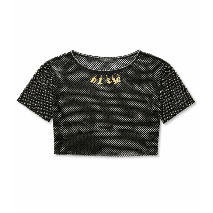 PHILIPP PLEIN Top de manga corta CRYSTAL