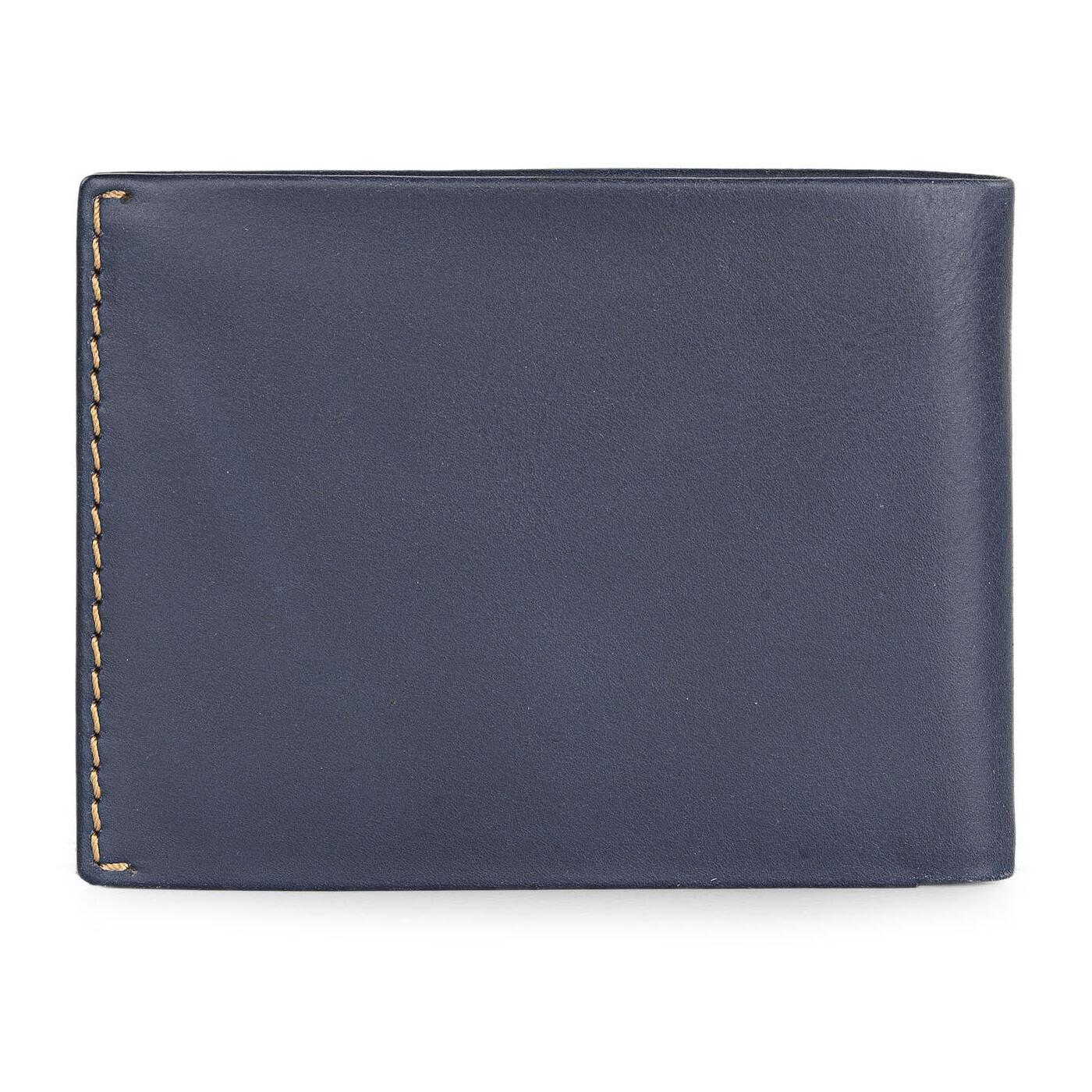 Cartera Hombre Piel Jaslen Lyon Azul Marino-Camel