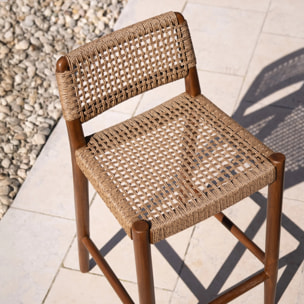 Chaise pour îlot central de jardin 65 cm en teck vernis - Yaba