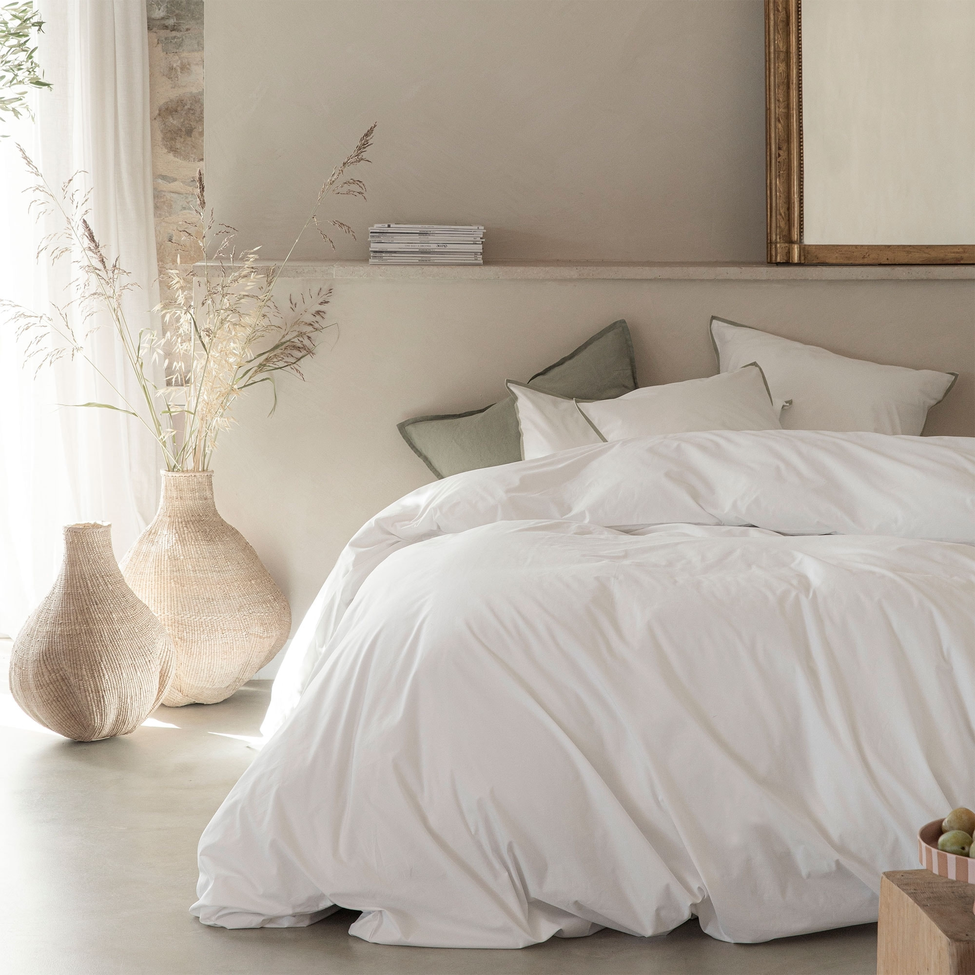 Taie d'oreiller en percale de coton prestige 120 fils, VOLUPTÉ PURE