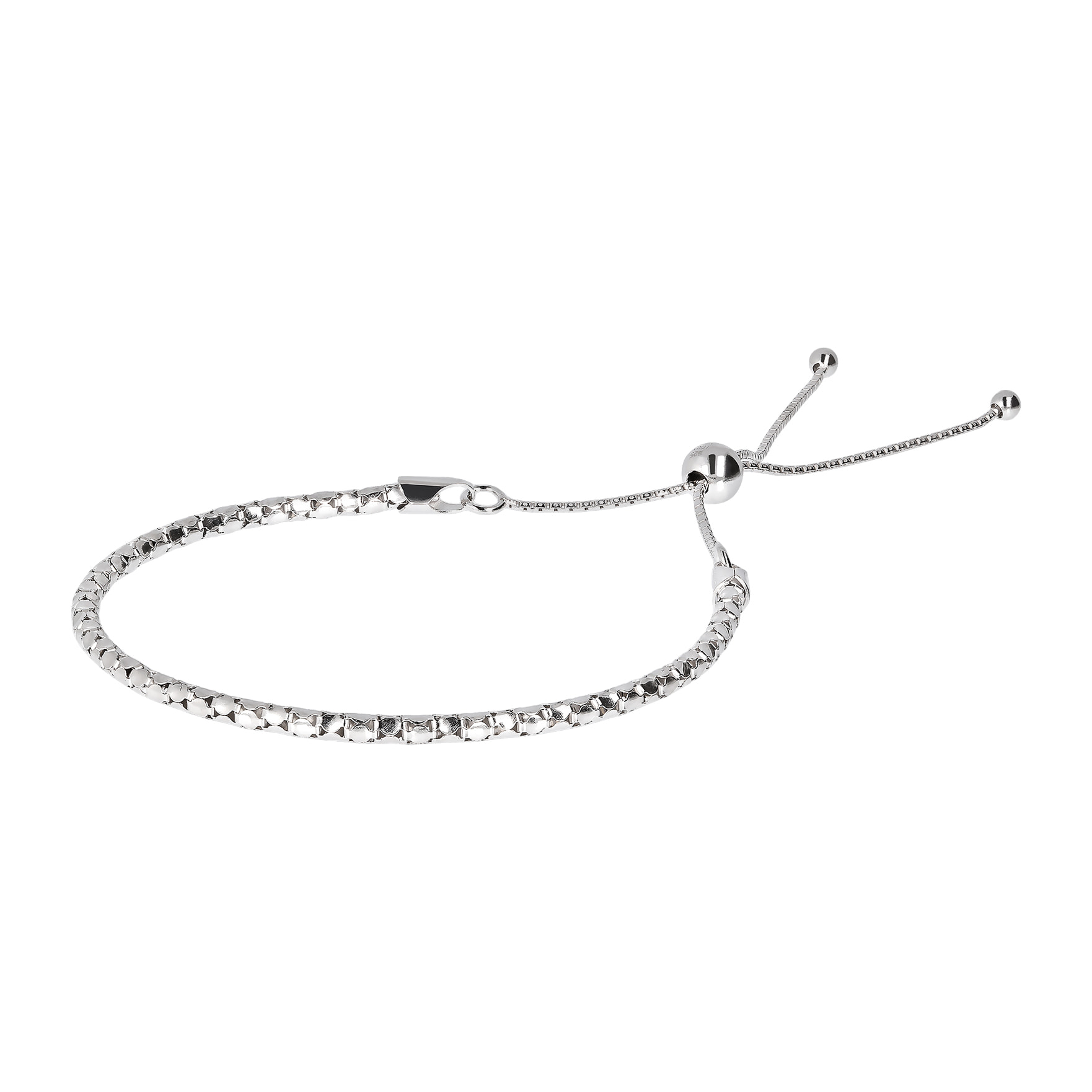 Bracciale con Catena Coreana in Argento 925 placcato Platino