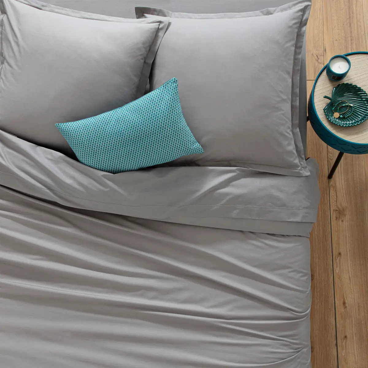 Housse de couette "Carina" coton gris souris 240x220cm